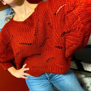 Knit Crop sweater in red
